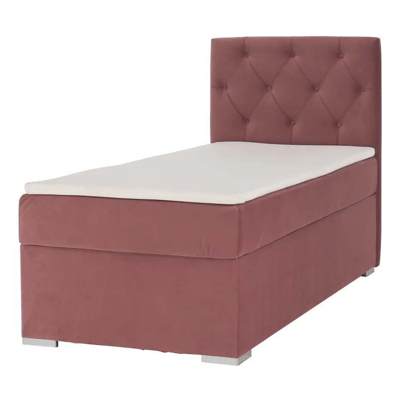 Boxspringová postel, jednolůžko, starorůžová, 90x200, pravá, ESHLY Nejlepší Volba