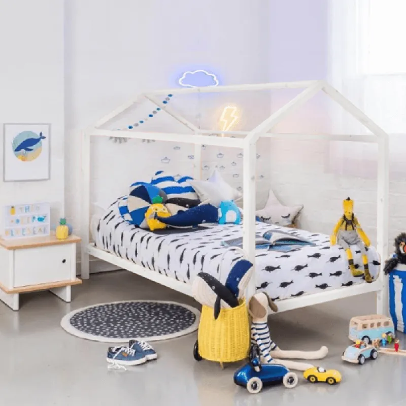 Rychlé Dodání Montessori postel, bílá, borovicové dřevo, IMPRES
