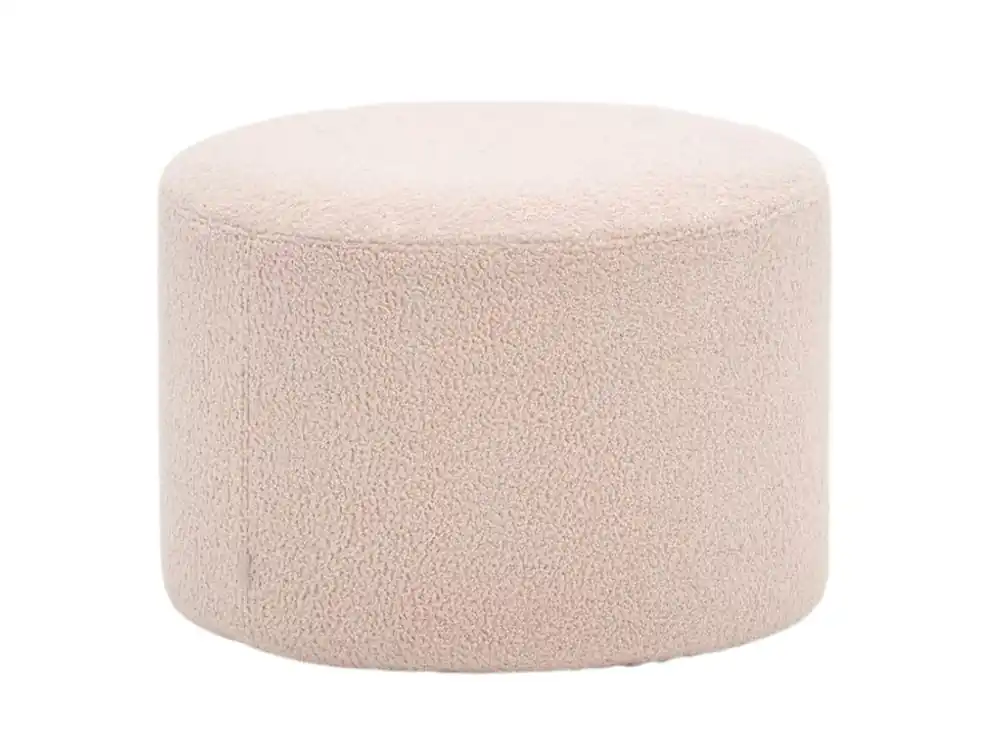 Jen Po Omezenou Doba Růžový bouclé taburet Kave Home Kaeli 60 cm