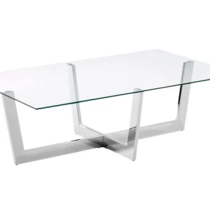 Značkový Skleněný konferenční stolek Kave Home Plam 120 x 70 cm