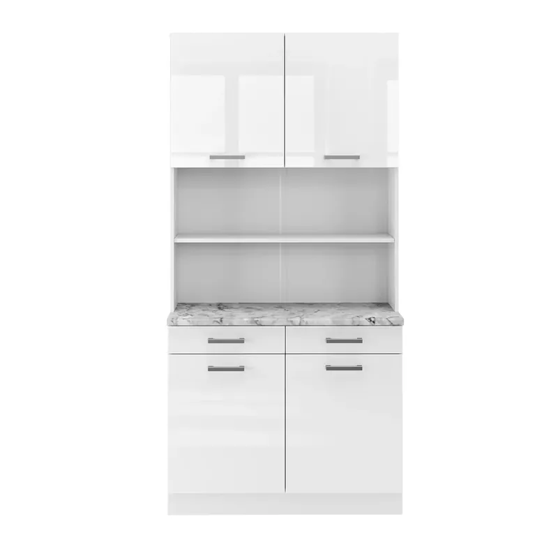 Kuchyňský blok R-Line Bílá vysoký lesk 100 cm S pracovní deskou Vicco Pouze Dnes