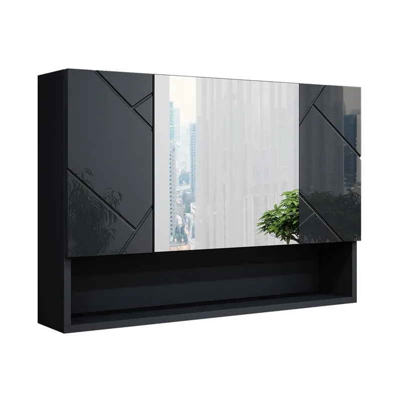 Koupelnová zrcadlová skříňka Irma Antracitový vysoký lesk 80.1 x 55 cm Vicco Kup Teď