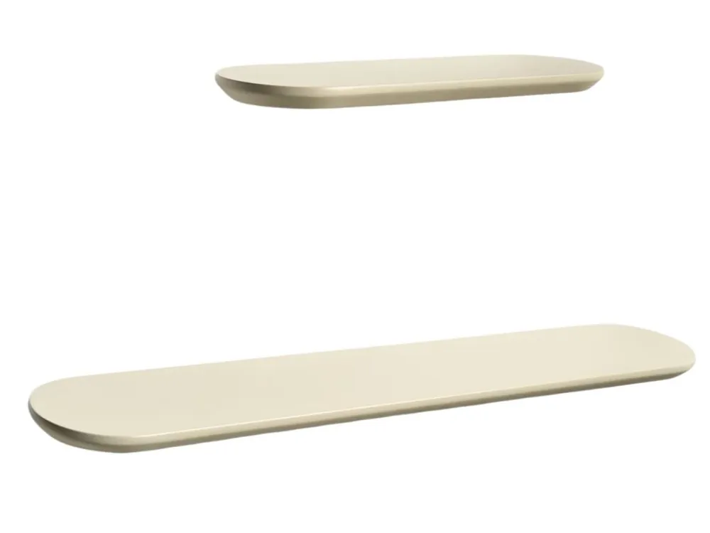 Super Cena Set dvou béžových lakovaných polic Arely 35/55 cm