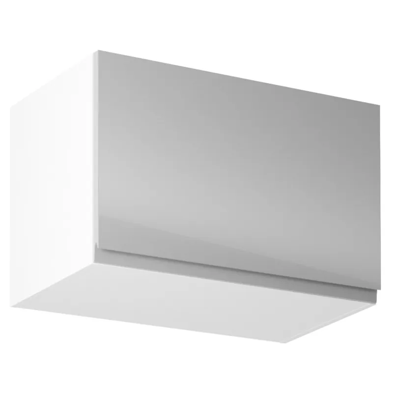 Horní skříňka, bílá / šedý extra vysoký lesk, AURORA G60KN Zlevněný