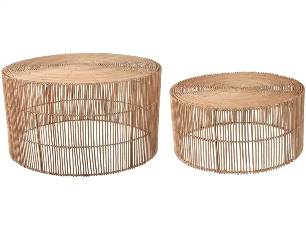 Aktuální Set dvou ratanových konferenčních stolků Kave Home Elmima 66/55 cm