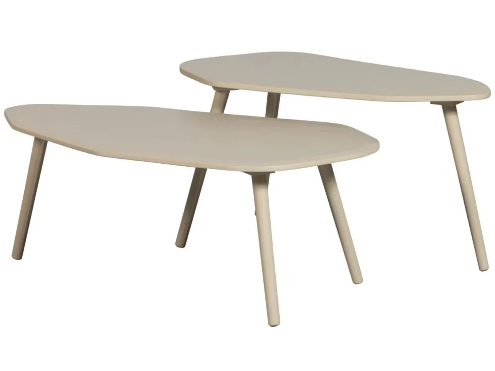 Cenový Hit Set dvou šedých lakovaných konferenčních stolků Divan 75x40/ 90x50 cm