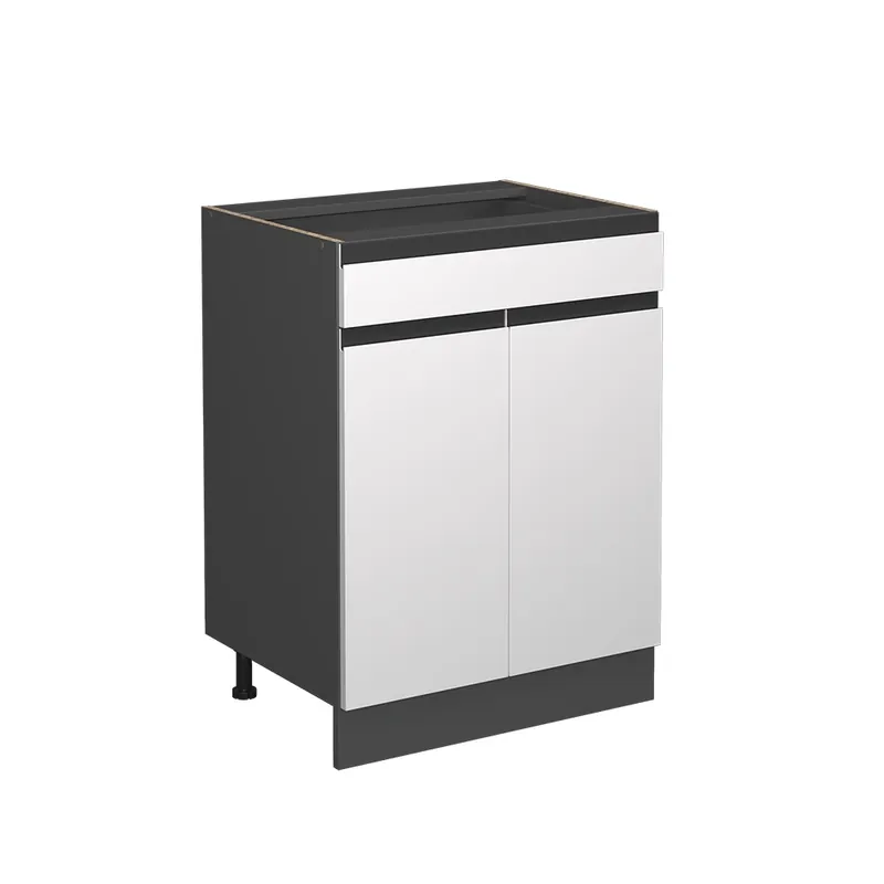 Autentický Spodní skříňka kuchyňské linky R-Line Bílá 60 cm Tvar J, se zásuvkou, bez pracovní desky Vicco
