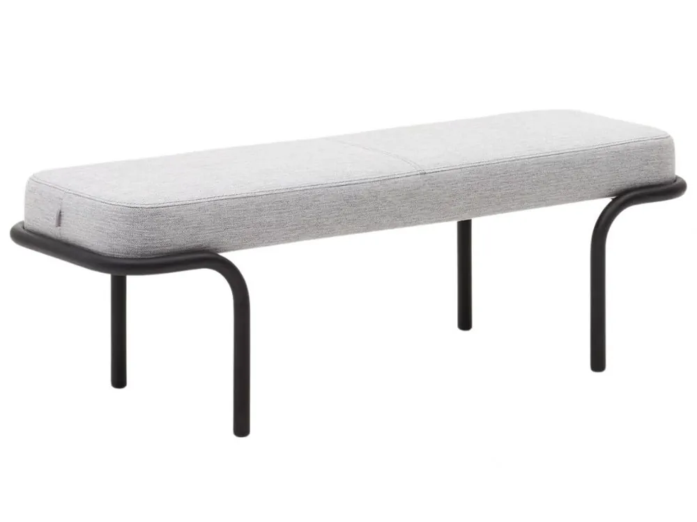 Jen Po Omezenou Doba Světle šedá čalouněná lavice Kave Home Compo 130 cm