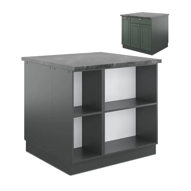 Nízká Cena Kuchyňský ostrov Fame-Line Zeleno-zlatá Country House/Anthracite 90 cm se zásuvkou, bez pracovní desky Vicco