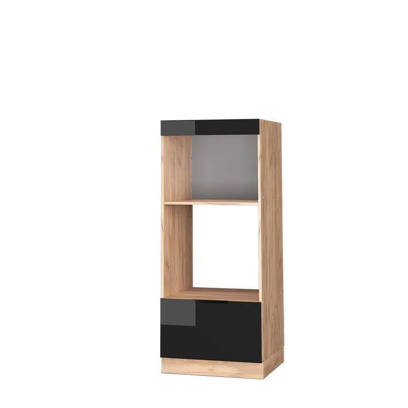 Skříňka na mikrovlnnou troubu Fame-Line Černý dub vysoký lesk 60 cm otevřít Vicco Koupit Online