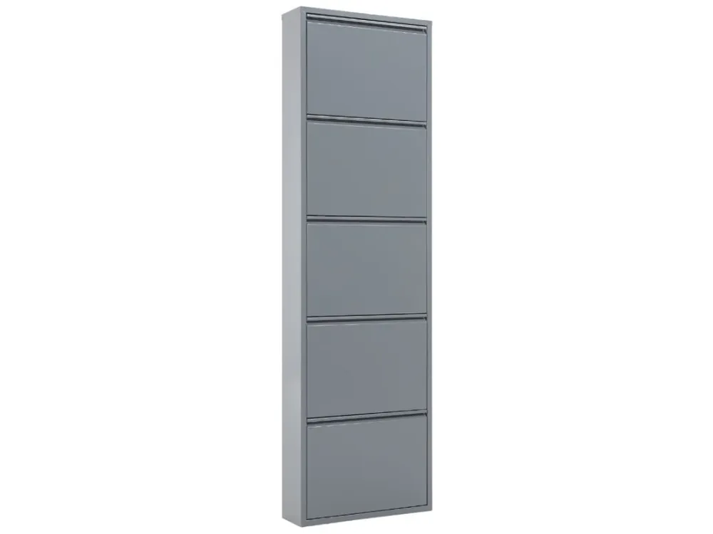 Originální Šedý kovový botník Kave Home Ode 169 cm