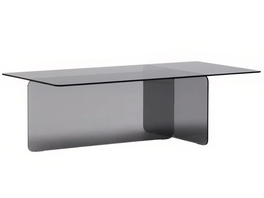 Šedý skleněný konferenční stolek Kave Home Zaren 120 x 60 cm Sezónní Sleva