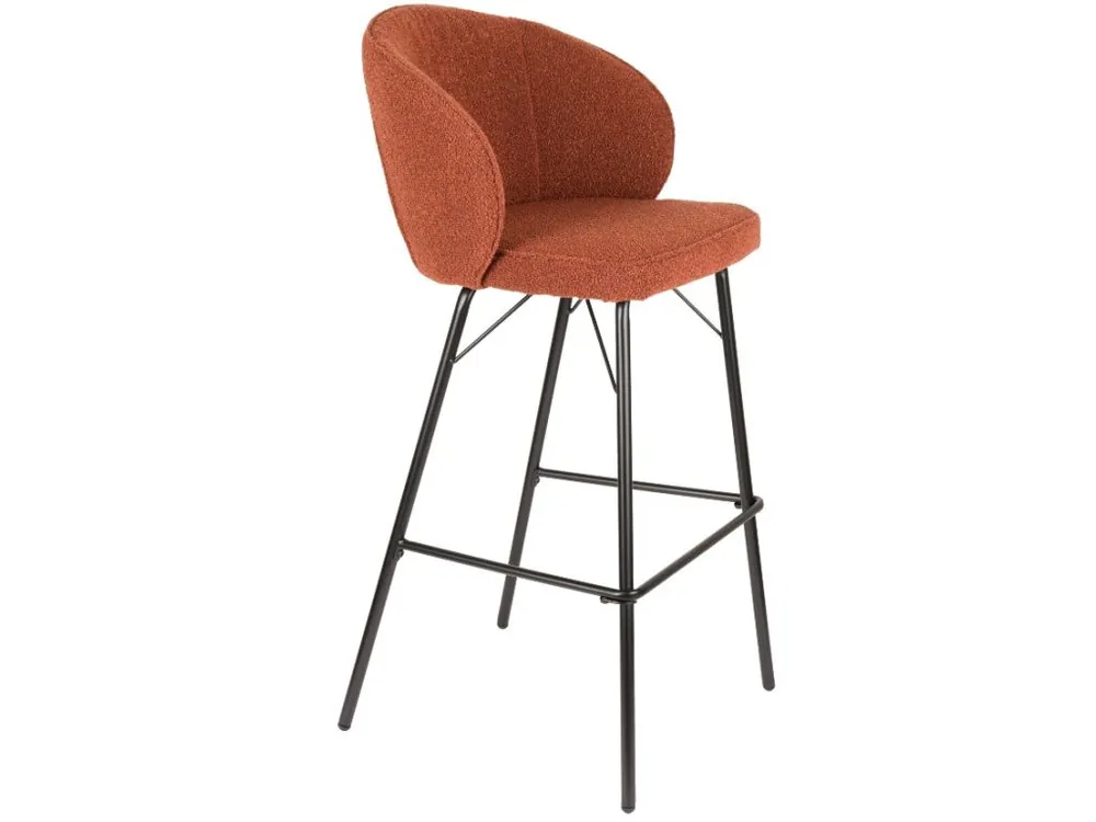Sleva Terakotově červená čalouněná barová židle WLL JOA 75 cm