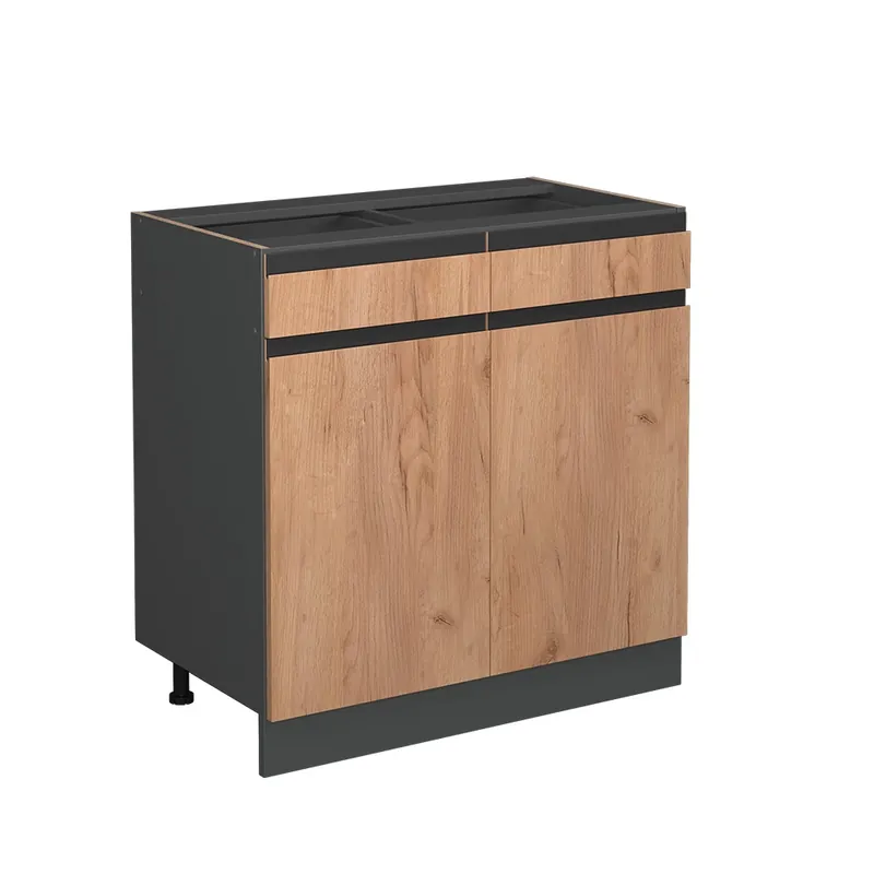 Spodní skříňka kuchyňské linky R-Line Zlatý mocný dub 80 cm Tvar J, bez pracovní desky Vicco Odeslání Ihned