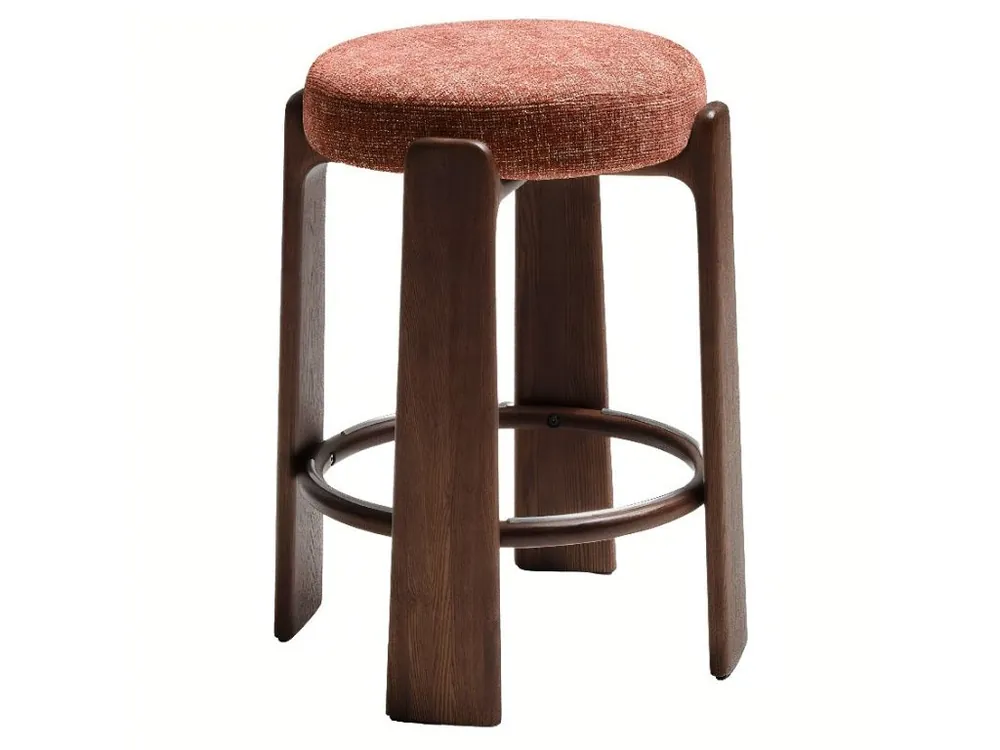 Terakotově červená ořechová barová židle Granite II. 65 cm Jen Po Omezenou Doba
