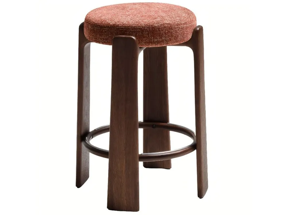 Terakotově červená ořechová barová židle Granite II. 75 cm Originální