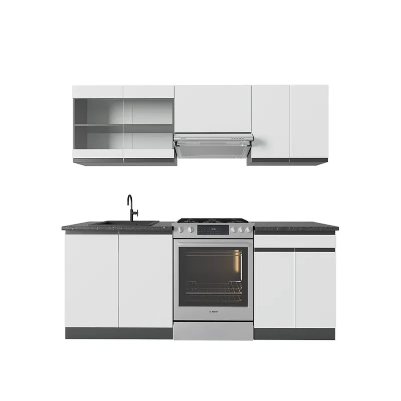 Bezpečná Platba Kuchyňský kout R-Line Bílá/antracitová 200 cm Tvar J Vicco