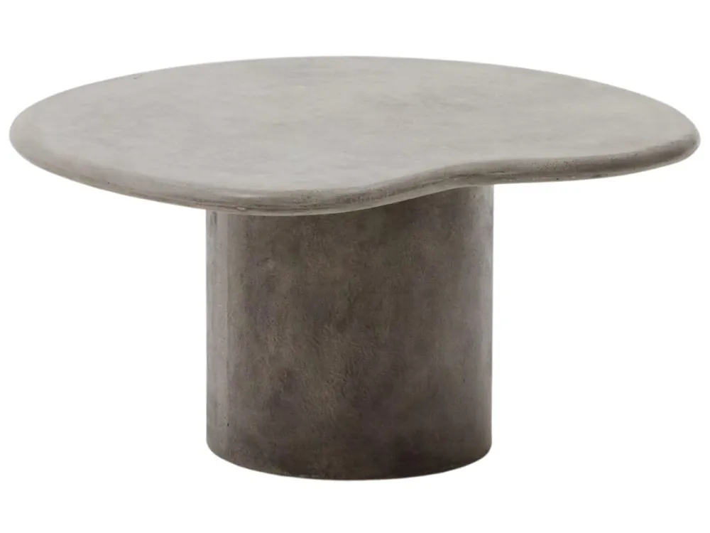 Šedý cementový zahradní stolek Kave Home Macarella 83 x 77 cm Sleva