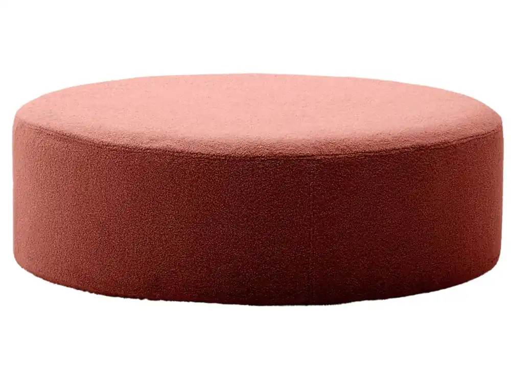 Pouze Dnes Terakotově červený bouclé taburet Kave Home Kaeli 120 cm