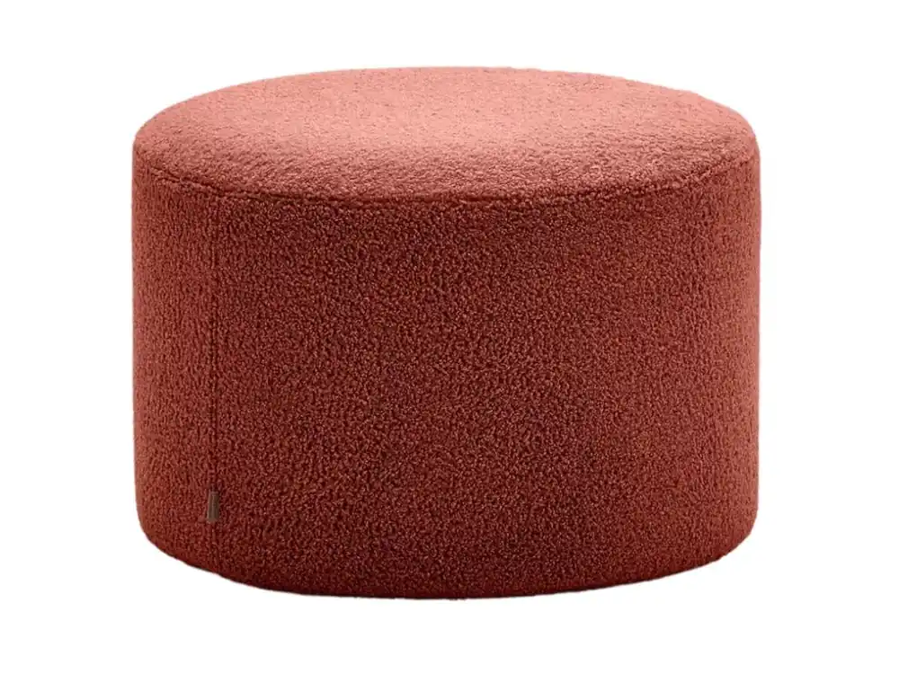 Terakotově červený bouclé taburet Kave Home Kaeli 60 cm Jen Po Omezenou Doba