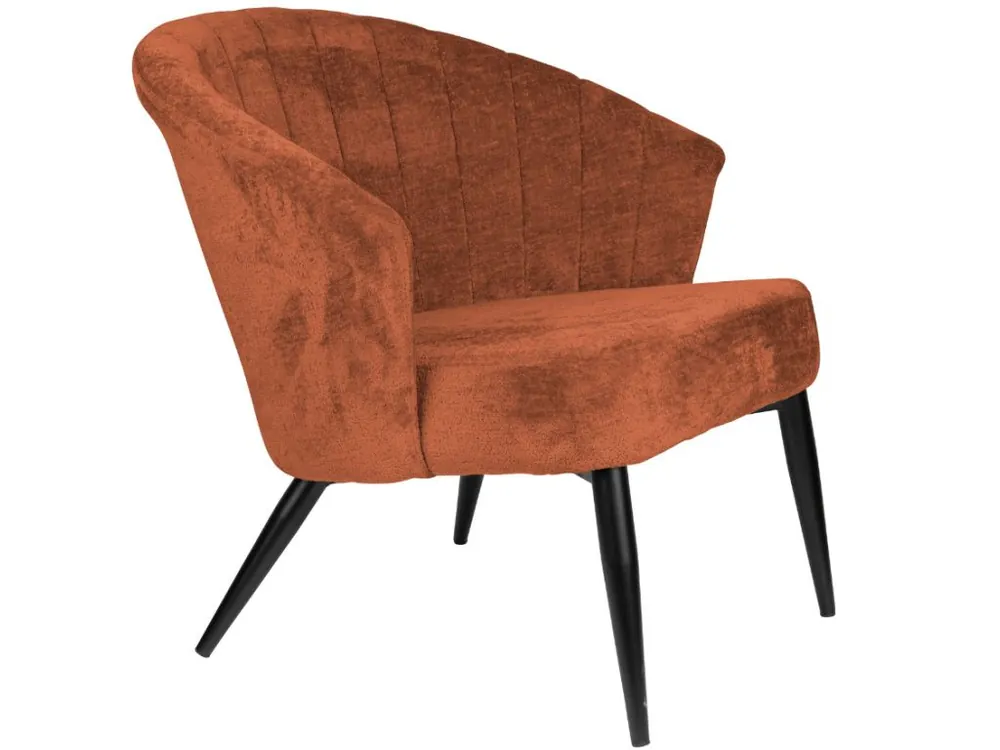 Terakotově hnědé čalouněné lounge křeslo DUTCHBONE GEORGIA Originální