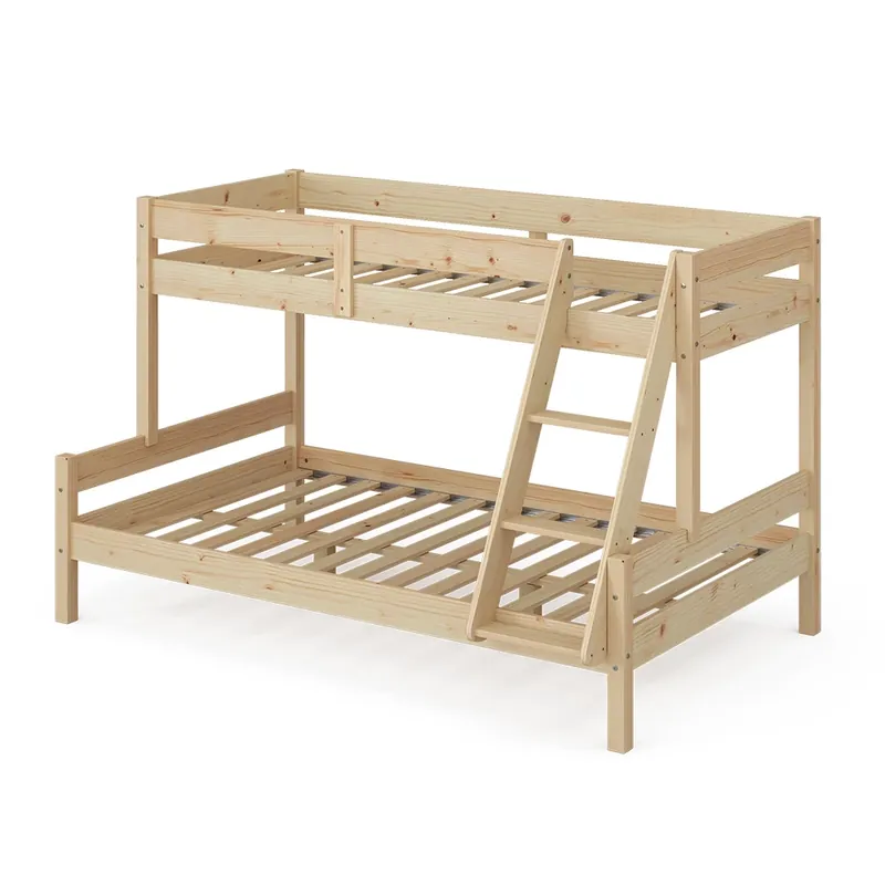 Nová Kolekce Patrová postel Everest Přírodní dřevo 120x200 / 80x200 cm Vitalispa