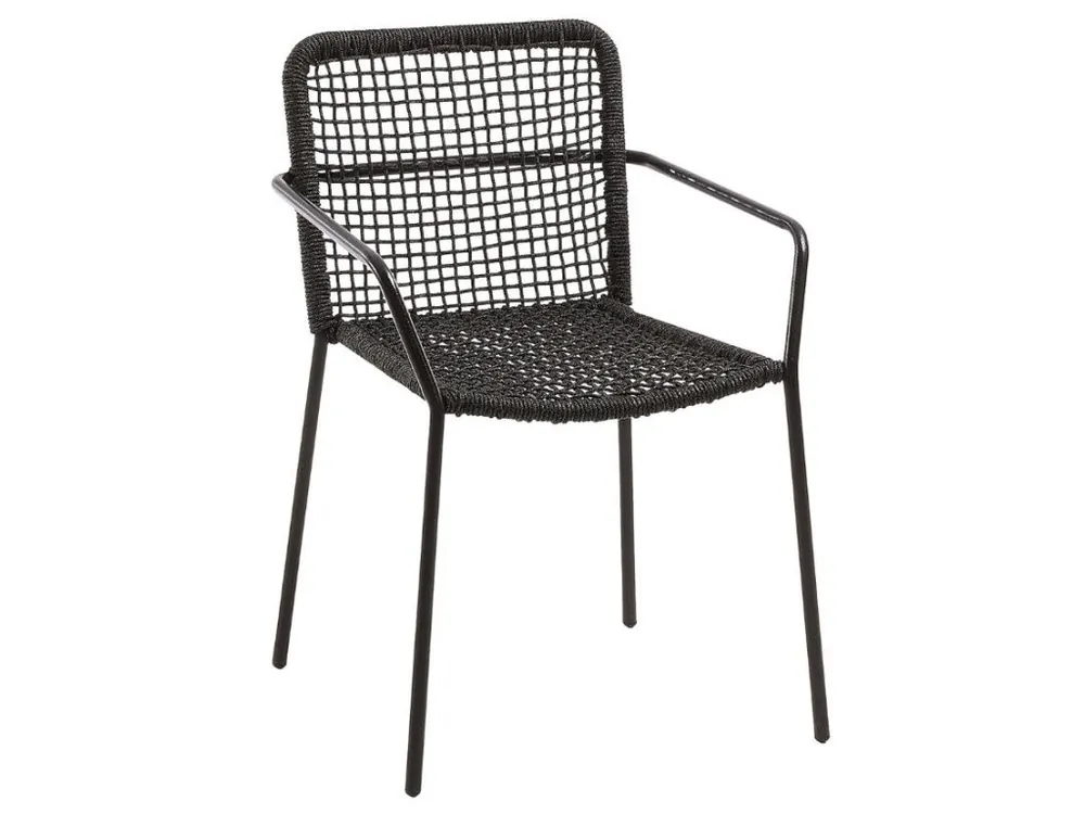 Pouze Dnes Tmavě šedá pletená jídelní židle Kave Home Ellen
