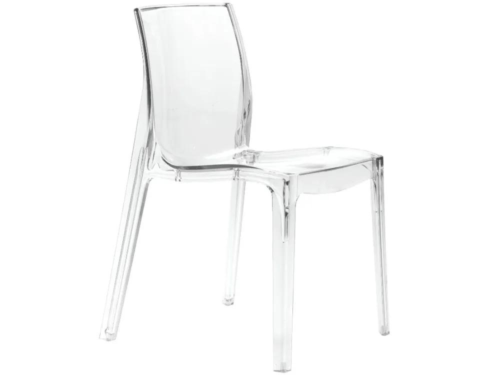 Transparentní plastová jídelní židle Simple Chair Oblíbený