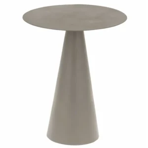 Značkový Zelenošedý kovový kulatý odkládací stolek Kave Home Shirel 38 cm