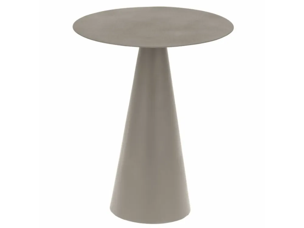 Značkový Zelenošedý kovový kulatý odkládací stolek Kave Home Shirel 38 cm