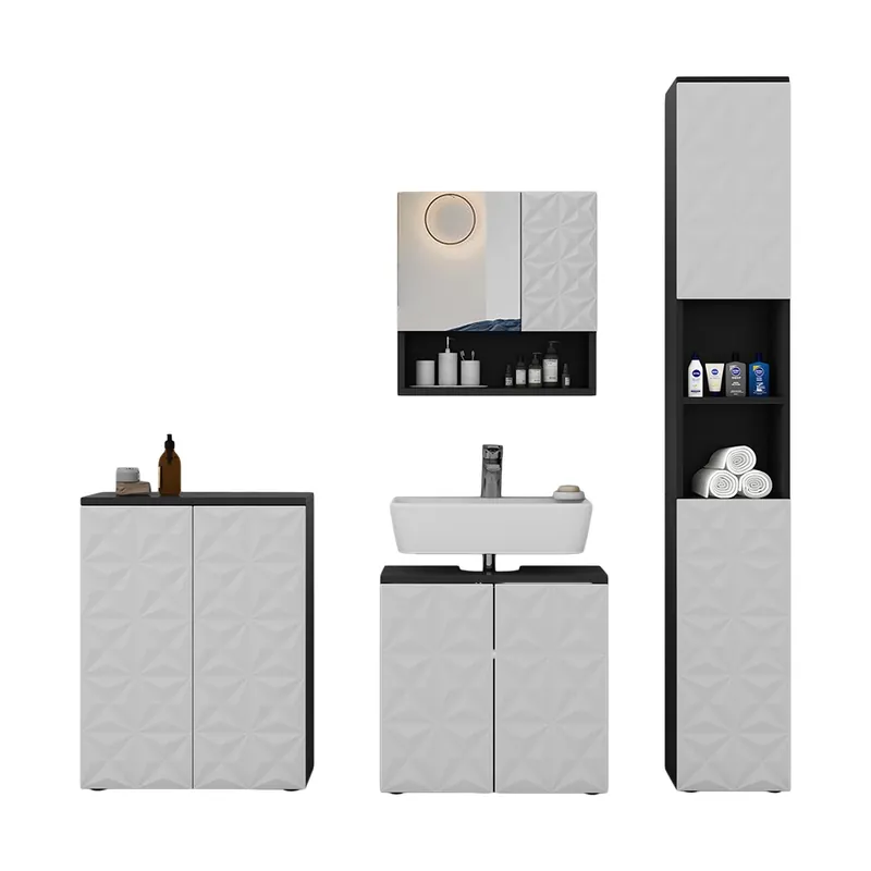 Koupelnový nábytek Edge Černá 4 díly Vicco Originální