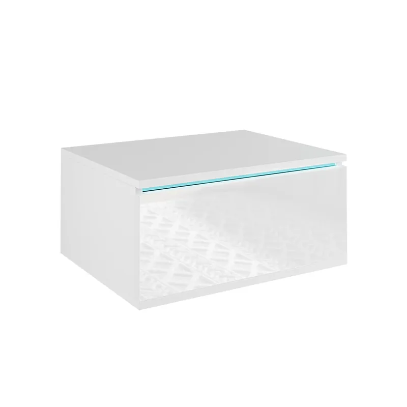 Zlevněný Noční stolek Samira Bílá 49 x 23 cm S osvětlením LED Vicco