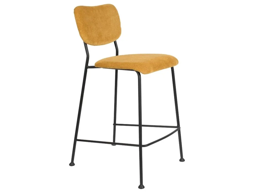 Výprodej Žlutá manšestrová barová židle ZUIVER BENSON 64,5 cm