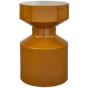 Žlutohnědý kovový odkládací stolek Fomos 30 cm Oblíbený