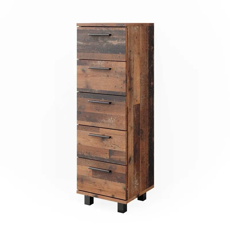 Značkový Střední skříňka Ilias Rustikální dub 30 x 95 cm s 5 zásuvkami Vicco