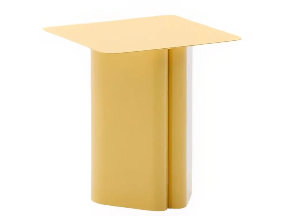 Žlutý kovový odkládací stolek Kave Home Arvin 42 x 42 cm Levný