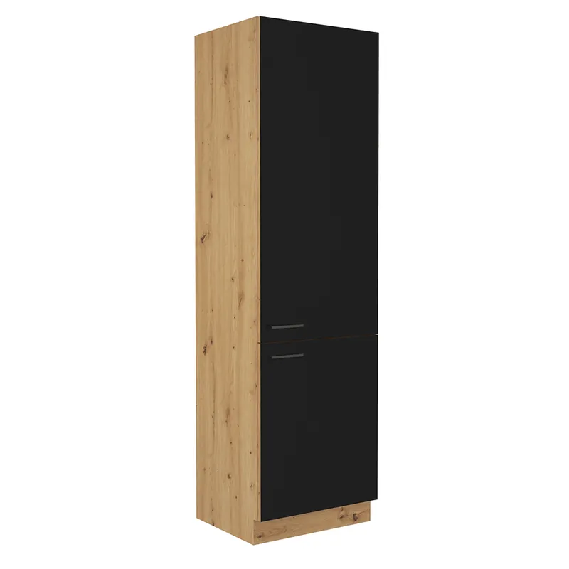 Potravinová skříňka, černý mat / dub artisan, Monro 60 DK-210 2F Horká Nabídka