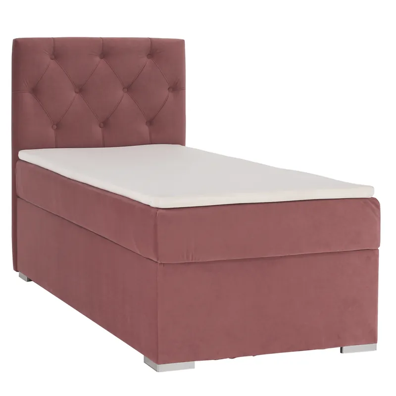 Boxspringová postel, jednolůžko, starorůžová, 90x200, levá, ESHLY Nejlepší Cena