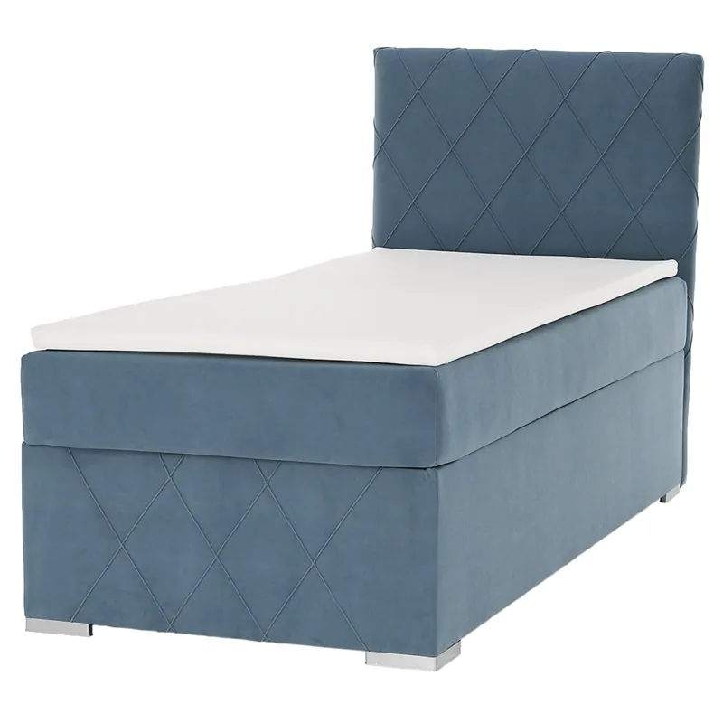 Boxspringová postel, jednolůžko, modrá, 90x200, pravá, PAXTON Časově Omezené