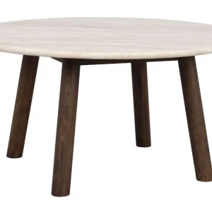 Zlevněný Béžový kamenný konferenční stolek ROWICO TARANSAY 90 cm