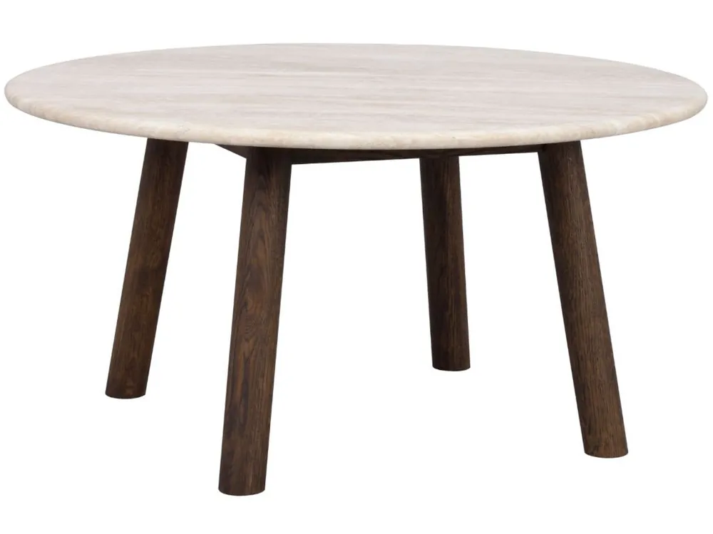 Zlevněný Béžový kamenný konferenční stolek ROWICO TARANSAY 90 cm