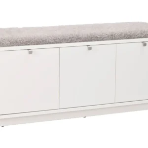 Aktuální Bílá lakovaná lavice ROWICO CONFETTI 106 cm s úložným prostorem