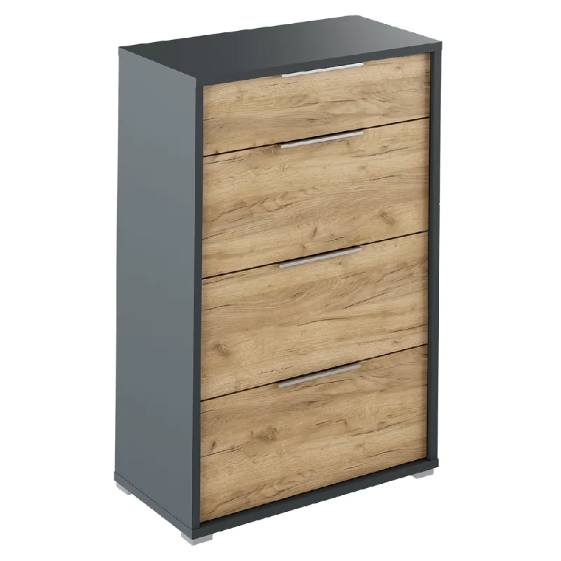 Komoda s šuplíky, grafit / dub artisan, RIOMA NEW TYP 22 Levný