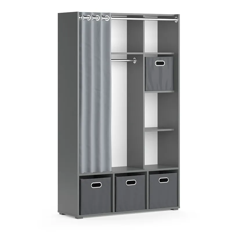 Novinka Šatní skříň Luigi Šedá 38 x 178.1 cm Se skládacími boxy (šedé) Vicco