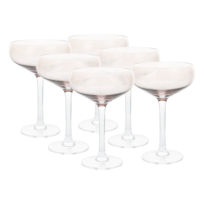 Autentický Sklenice na koktejly, set 6 ks, 250 ml, kouřová tmavě hnědá, LILO TYP 3