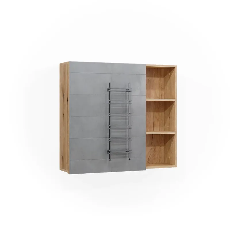 Koupelnová zrcadlová skříňka Rudi Dub 90 x 80.9 cm s dvířky a otevřenými přihrádkami Vicco Tovární Cena