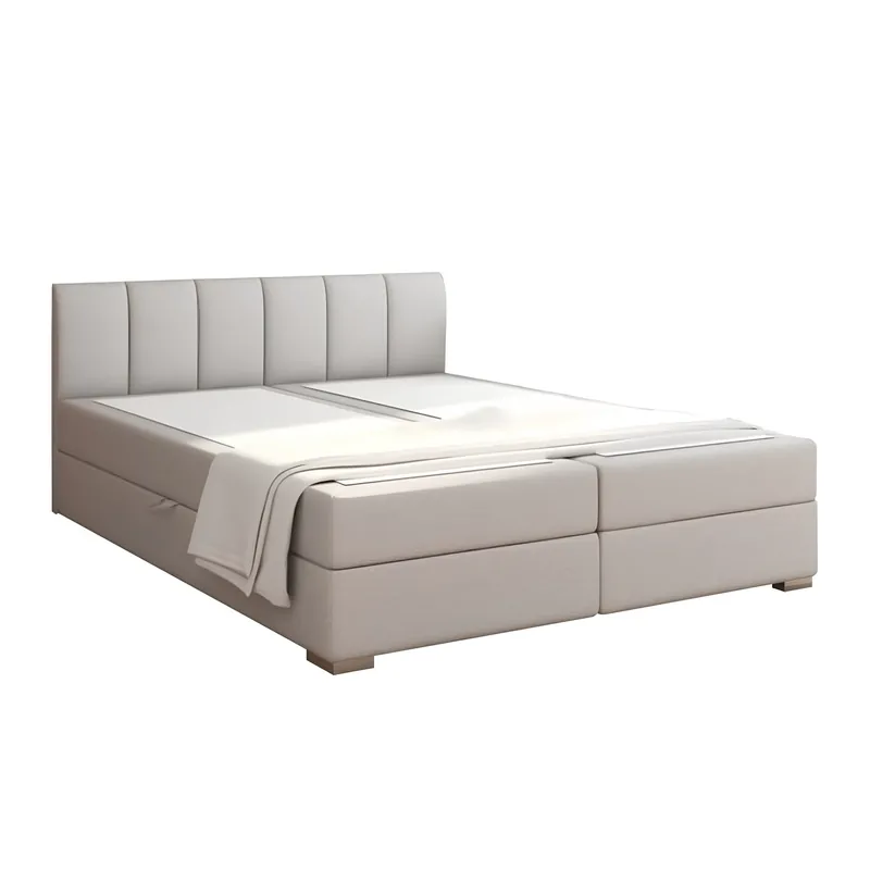 Must-Have Boxspringová postel 160x200, světle šedá, RIANA KOMFORT