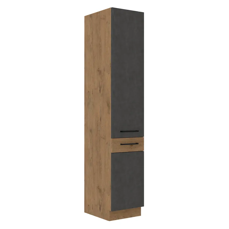 Cenově Výhodný Vysoká skříňka, šedá matná / dub lancelot, VEGA 40 DK-210 2F