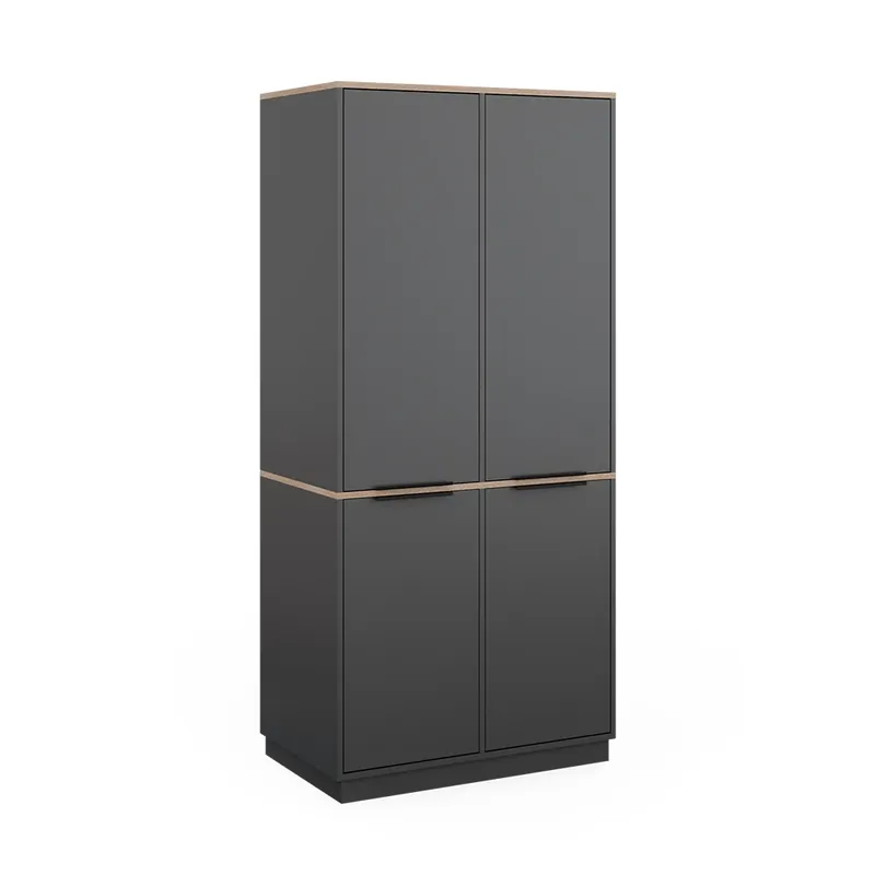 Šatní skříň Betti Anthracite/Sonoma 82 x 179 cm se 4 dvířky Vicco Přímo Od Výrobce