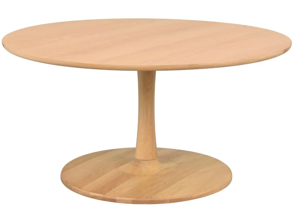Levný Dubový kulatý konferenční stolek ROWICO HOBART 90 cm